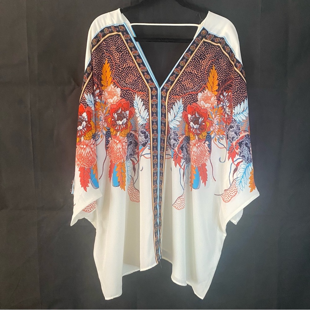 Rose & Olive Cream Graphic Oversized Tunic